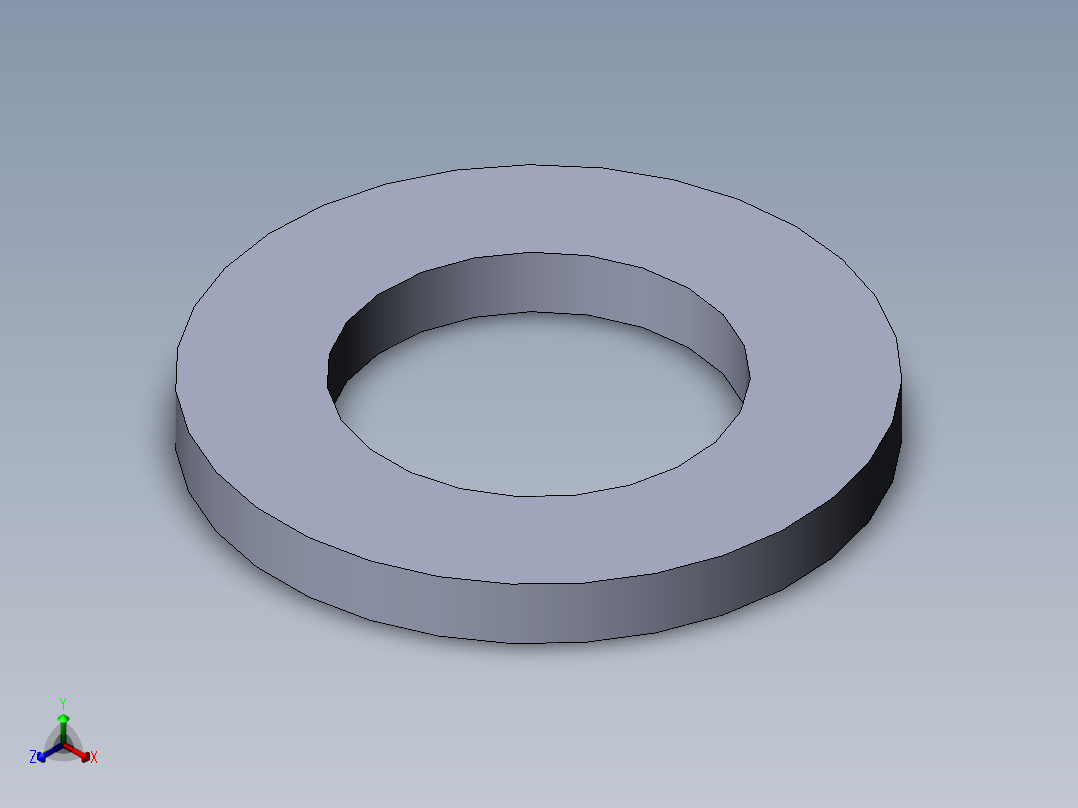 GB／T95-2002平垫圈C级16×3正等轴测图