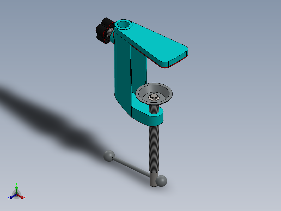 小鼠底座夹 (1)正等轴测图