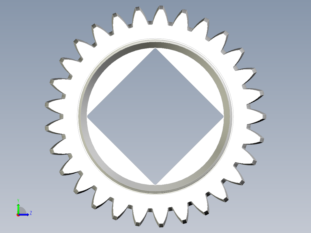 A0003842-带方形连接轴的齿轮左视图