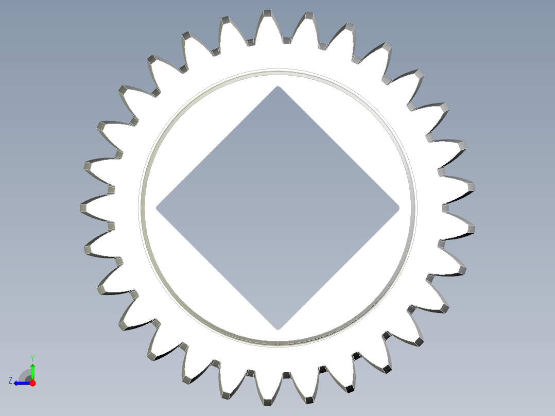 A0003842-带方形连接轴的齿轮右视图