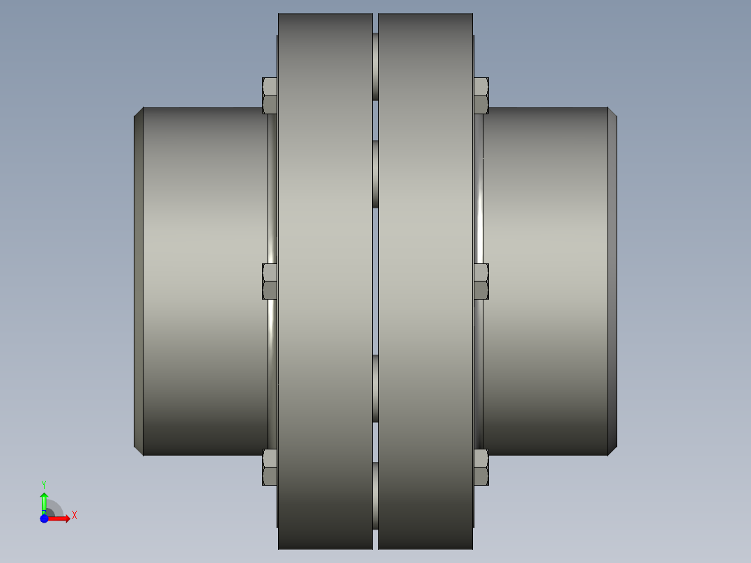 LX(HL)型弹性柱销联轴器LXZ(HLL)型带制动轮弹性柱销联轴器LX7联轴器Z75142J75107前视图
