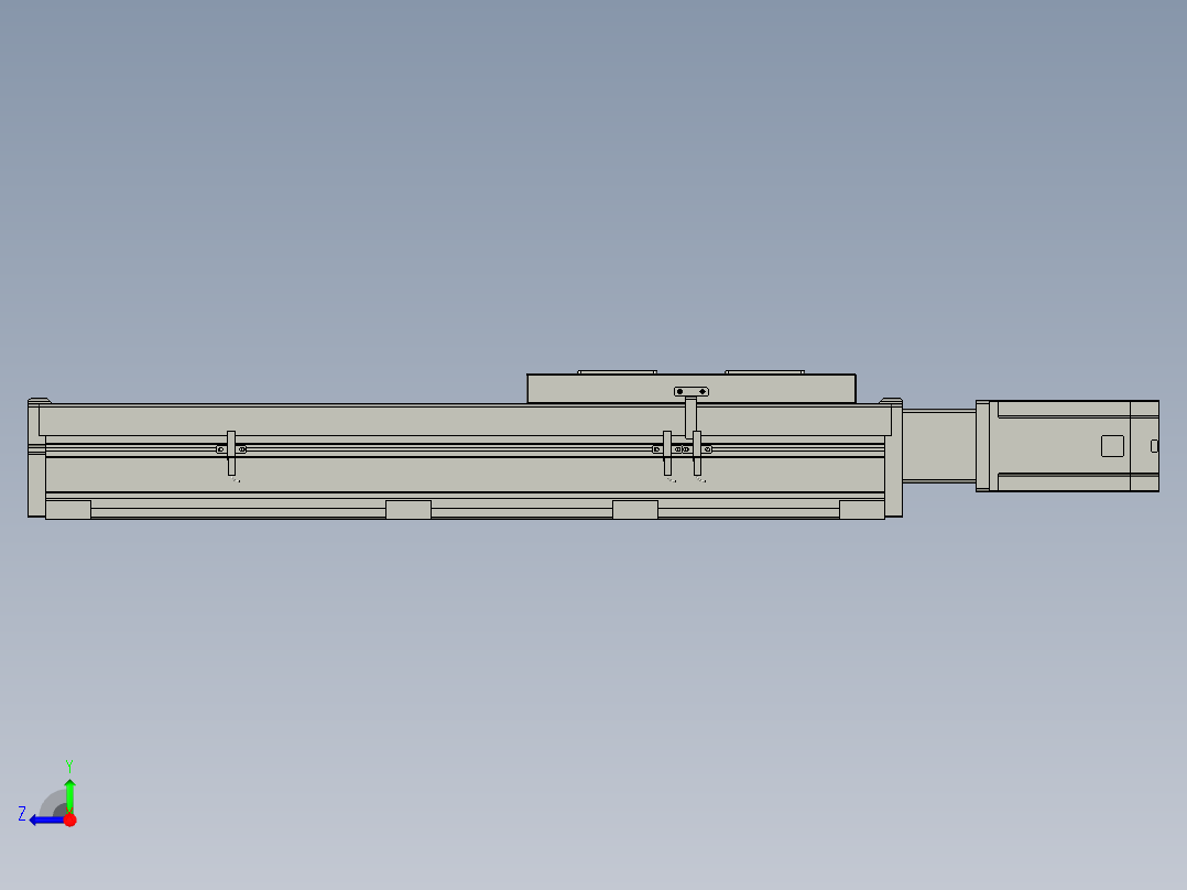 全封闭丝杆直线模组DMS220-TCRDMS220-L10S400-PS750B-C2U-TCR-P5右视图