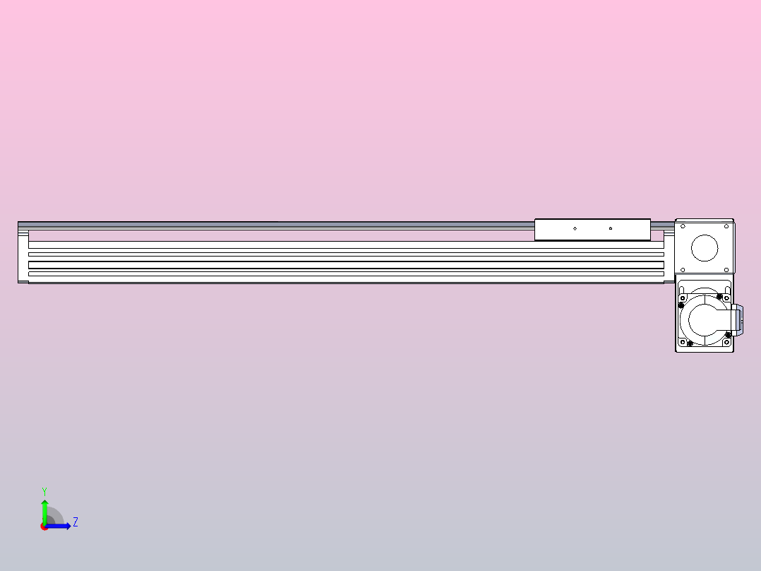 皮带直线轴半封闭可选导轨TPA-HNB-120D-110-L500-RP-C-P40-N3左视图