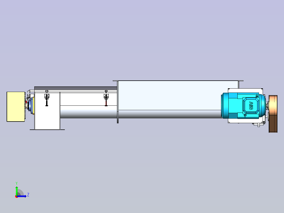 新型螺旋输送机3D模型左视图