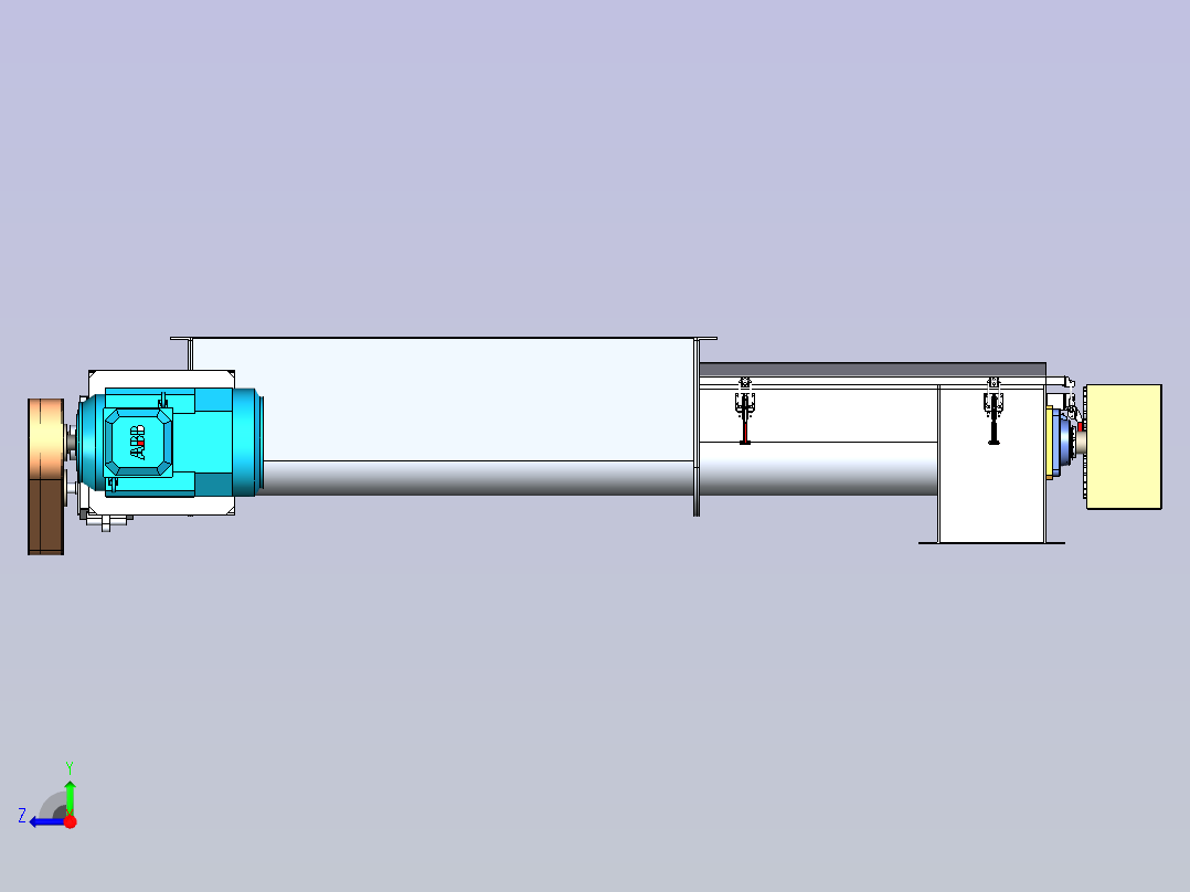 新型螺旋输送机3D模型右视图