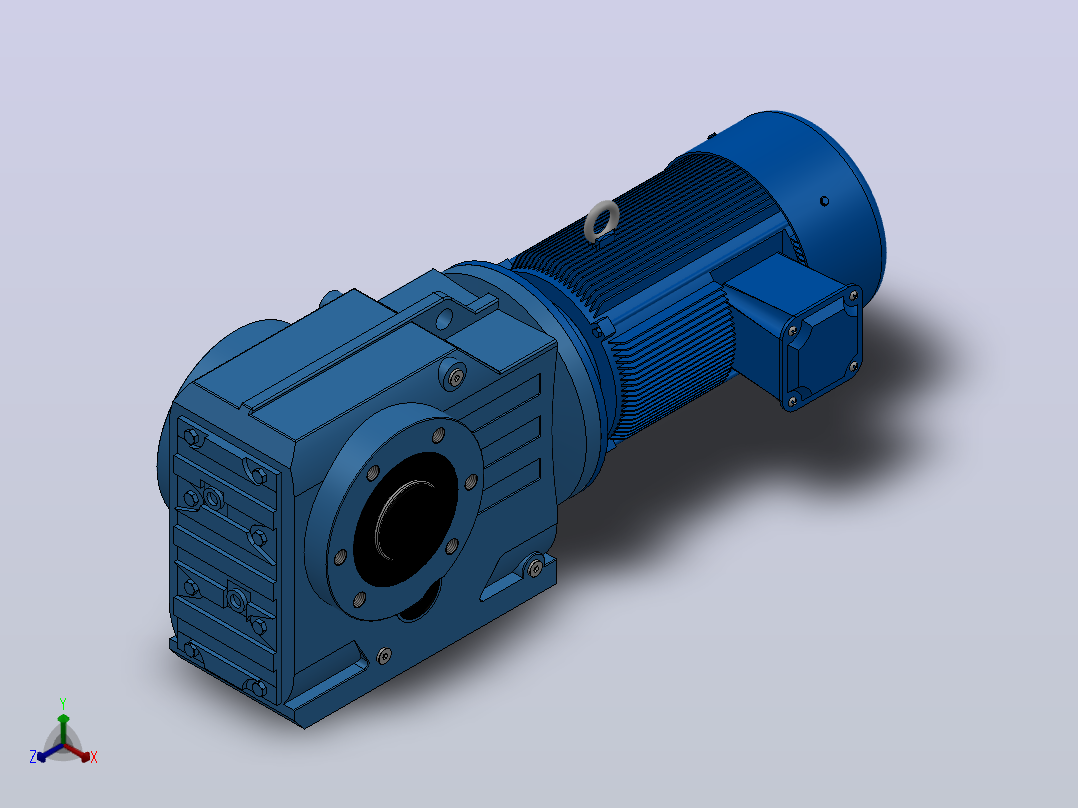 KA87空心轴安装螺旋锥齿轮减速机KA87-YV2.2-4P-115.16-M1-0°-B主视图