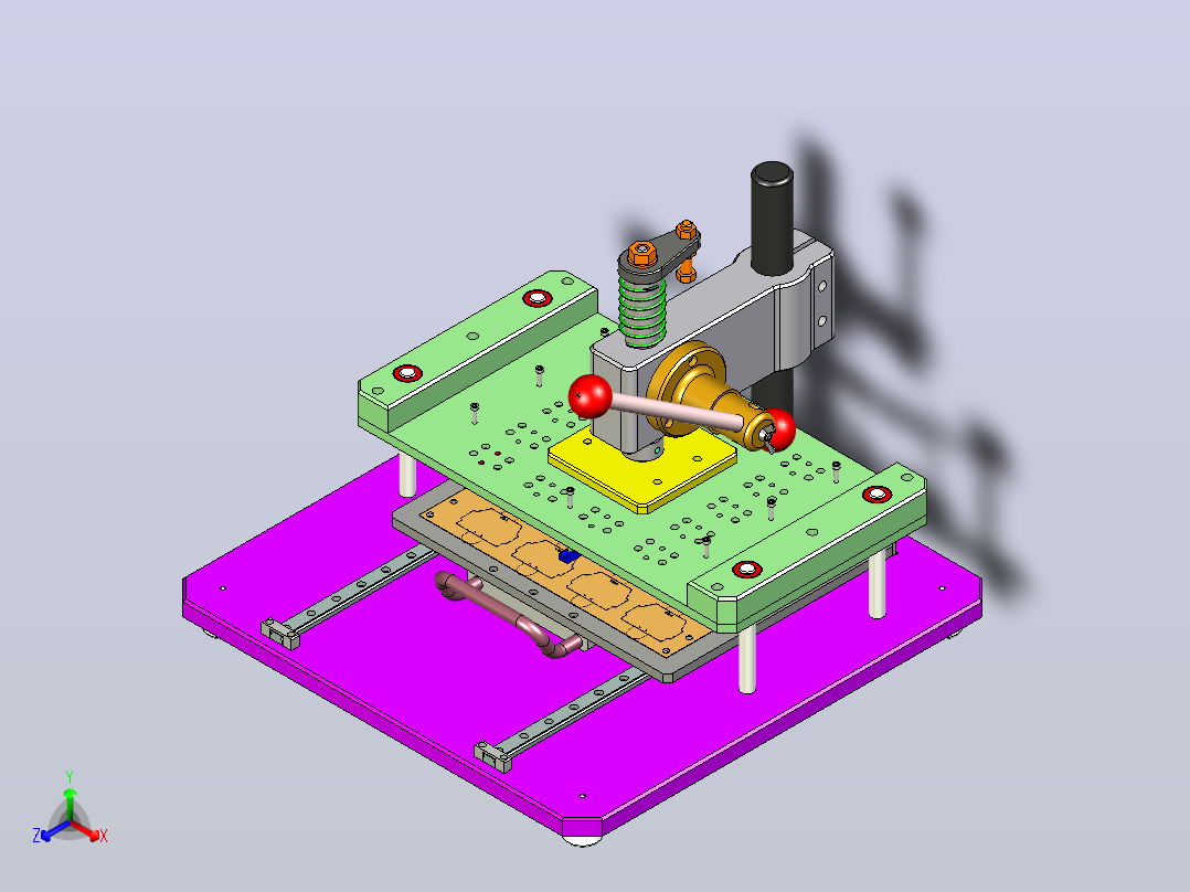 PCB板数控切割机设备3D图主视图
