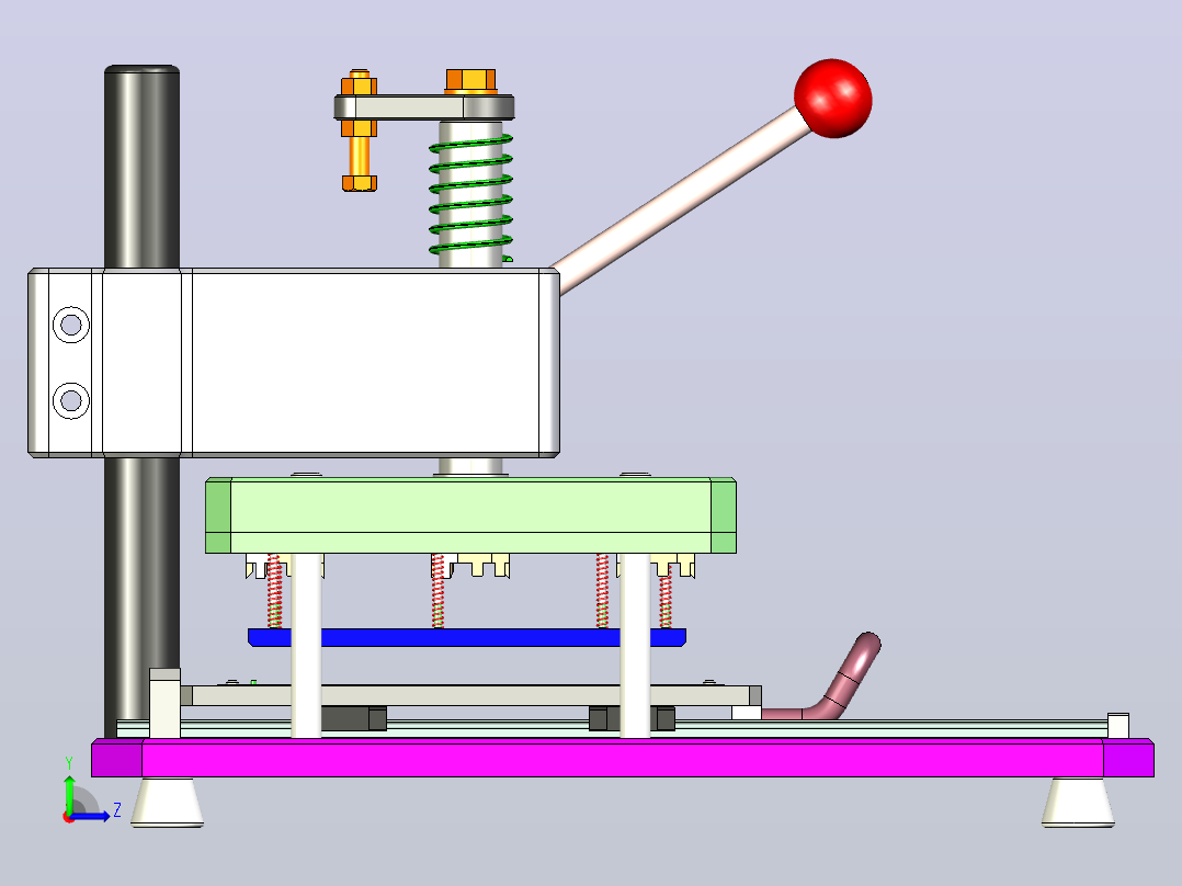 PCB板数控切割机设备3D图左视图