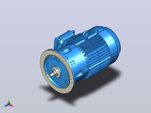 电机 7.5 HP 带法兰正等轴测缩略图