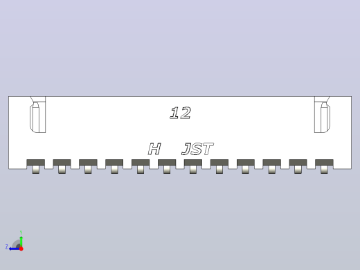 白色JST XH 12针连接器P 2 54mm有角度右视缩略图