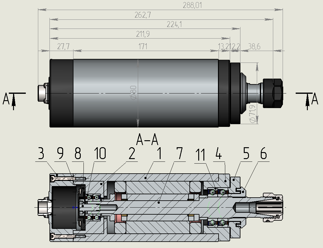 GDZ-80-2.2A型轴滚筒辊筒