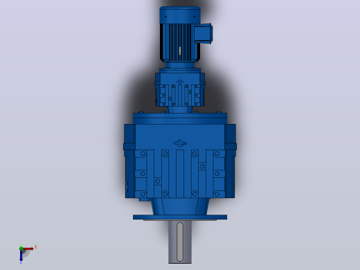 RF147R77法兰轴伸式组合型斜齿轮减速机RF147R77-Y1.1-4P-90S-M1-0°-Φ450俯视缩略图