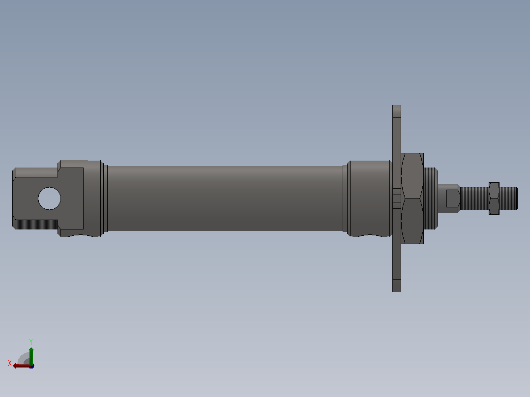 QGBX-T-MF1杆端法兰型气缸[QGBX-T-MF1-20-50]左视图