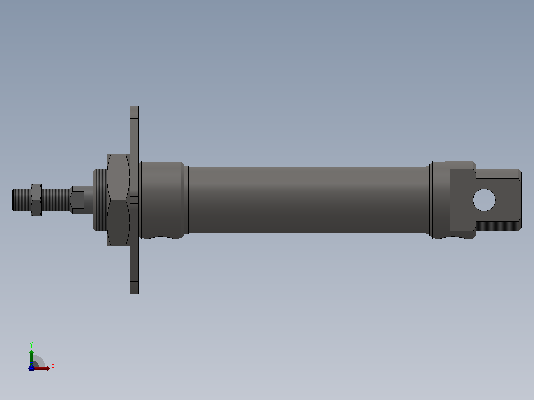QGBX-T-MF1杆端法兰型气缸[QGBX-T-MF1-20-50]右视图
