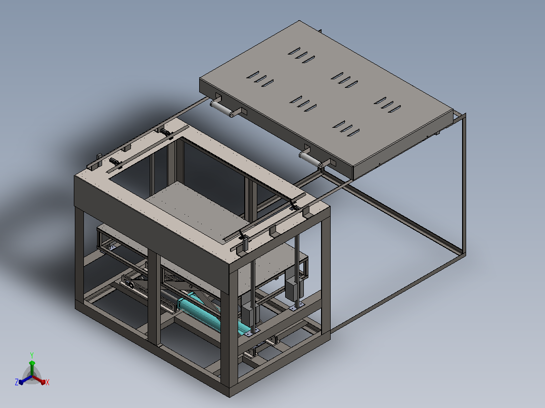 6 x 4 英尺真空成型机-vacuum-forming-machine-模型格式为 sw正等轴测图