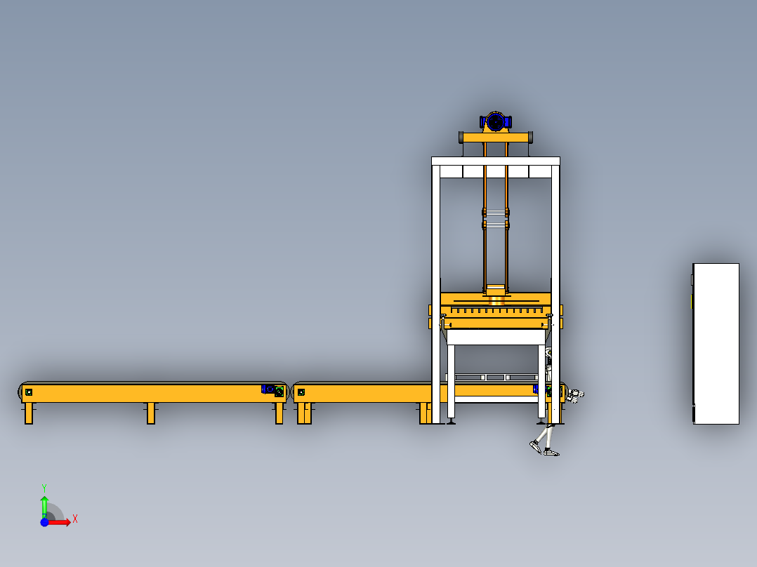 托盘堆垛机流水线stp前视图