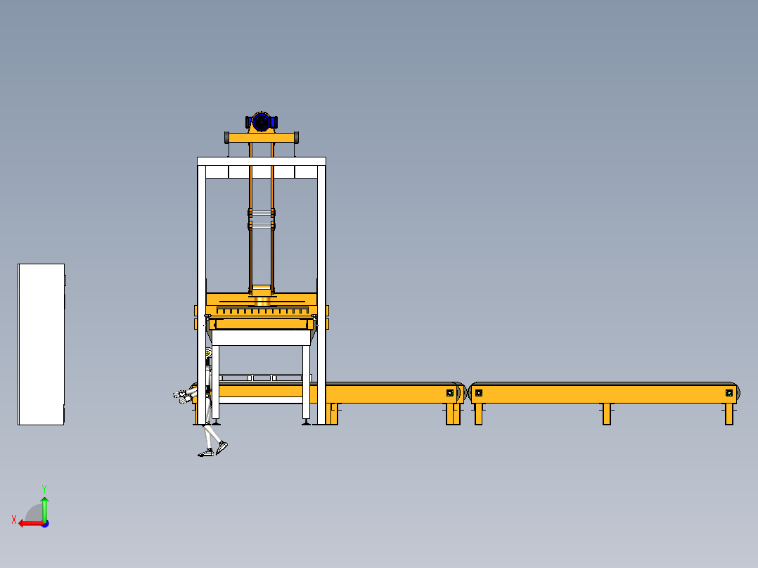 托盘堆垛机流水线stp后视图