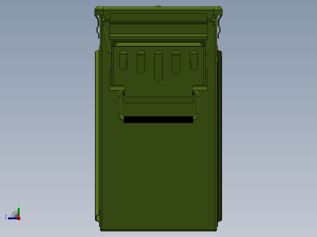 solidworks 大容量弹箱设计右视图