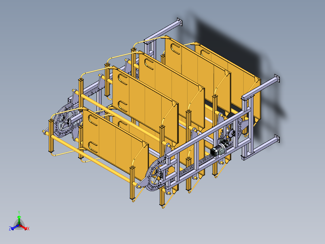 多级停车系统正等轴测图