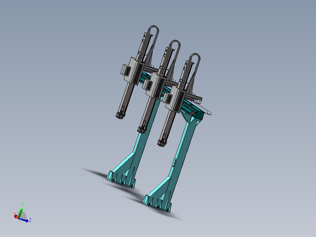单立柱式双轴机床上下料机械手3d图纸 单臂龙门移栽机械手3d模型