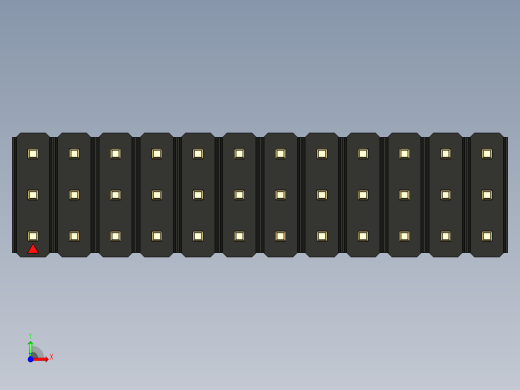 彩色公头100mil（2.54mm）系列-DS1021_black_3x12p_100mil_Type43_rev1.0前视缩略图