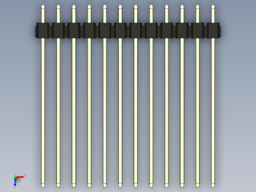 彩色公头100mil（2.54mm）系列-DS1021_black_3x12p_100mil_Type43_rev1.0俯视缩略图