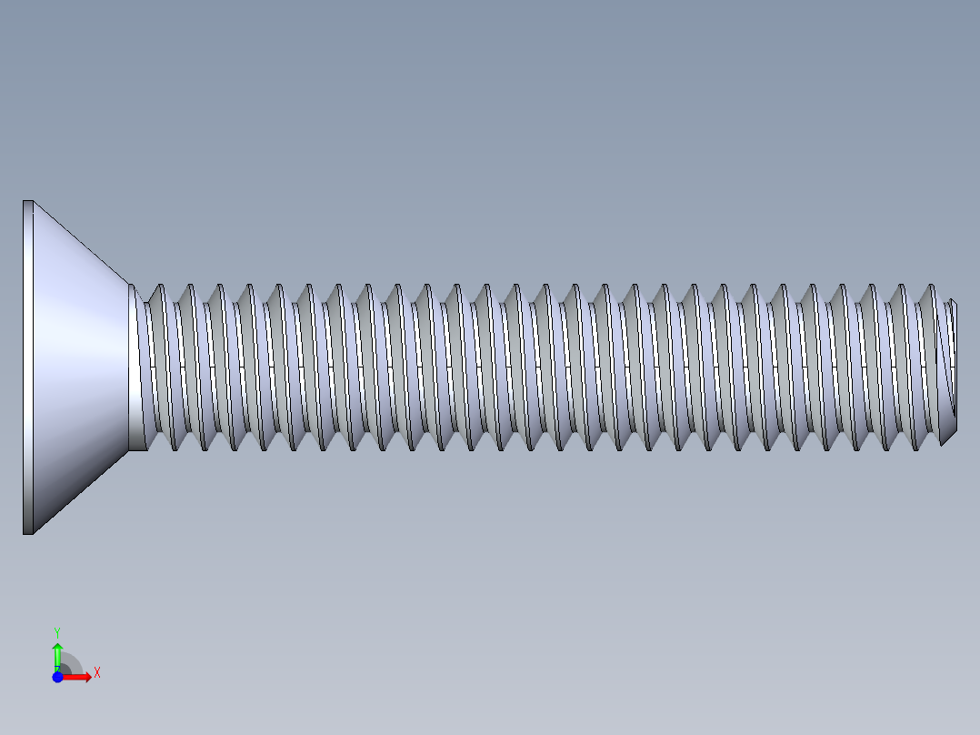 锥形内六角头螺钉-FHCS 0.3125x 1.750前视图