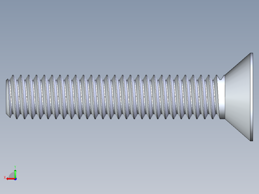 锥形内六角头螺钉-FHCS 0.3125x 1.750后视图