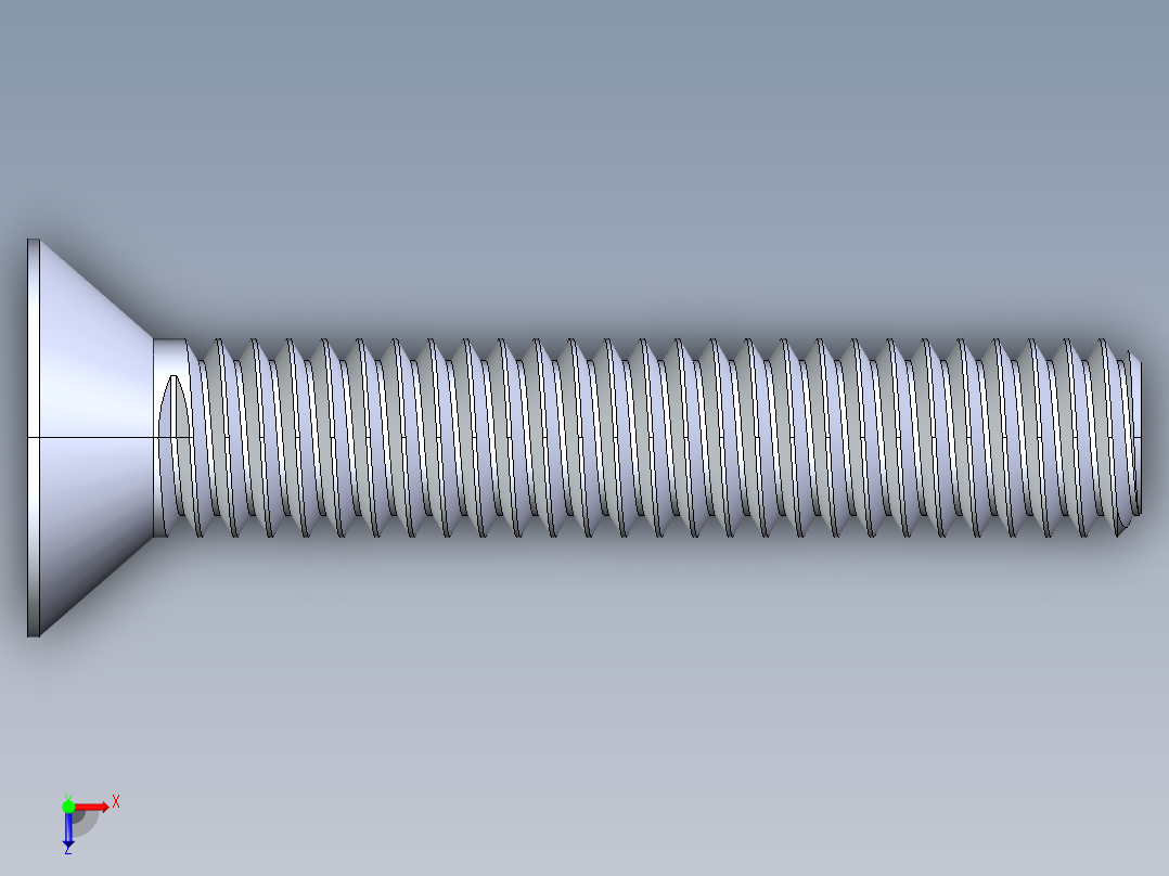 锥形内六角头螺钉-FHCS 0.3125x 1.750俯视图