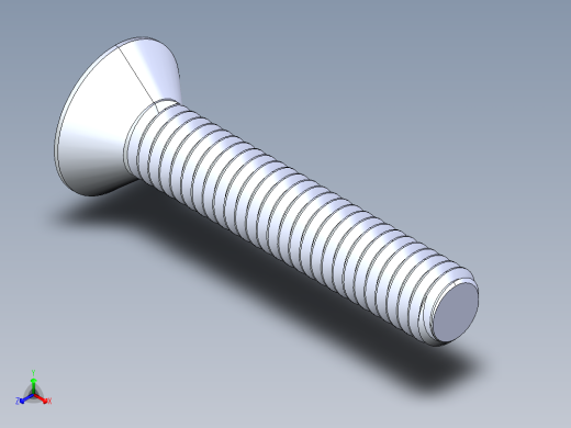 锥形内六角头螺钉-FHCS 0.3125x 1.750正等轴测缩略图