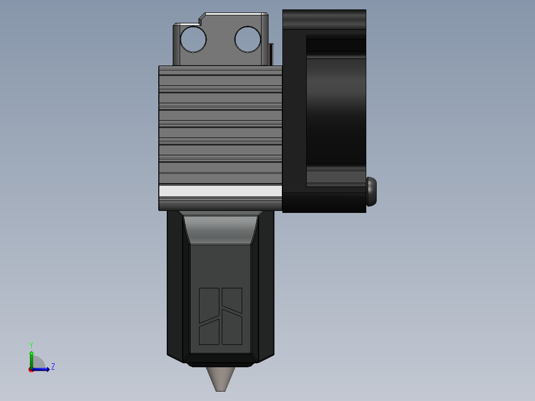 完整的热端组件 Bambu Lab X1C 钢喷嘴左视图