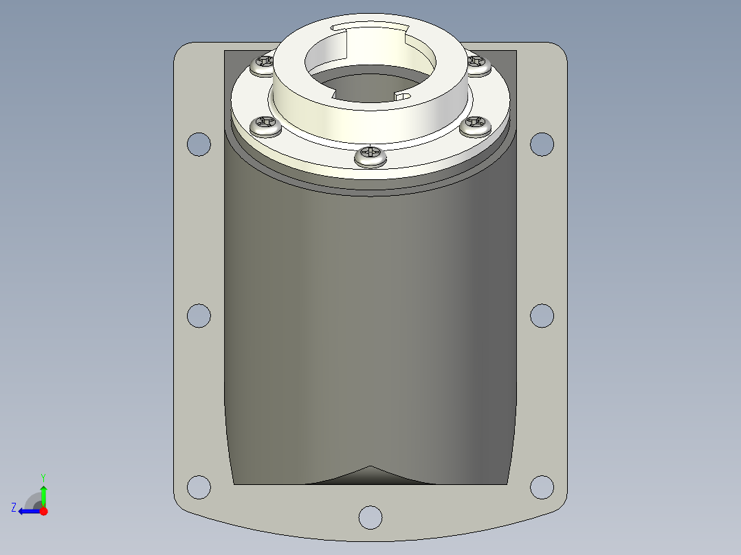 過濾器(側裝型)PLRB+C-3D多系列多零件图纸模型右视图