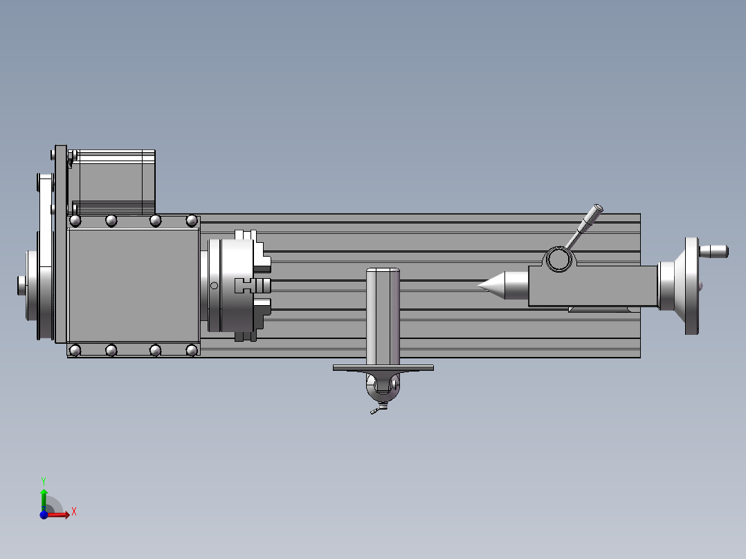 小型木工车床前视图