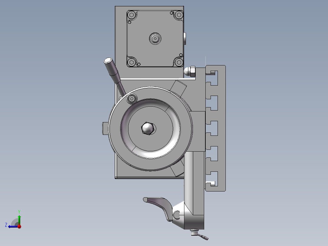 小型木工车床右视图