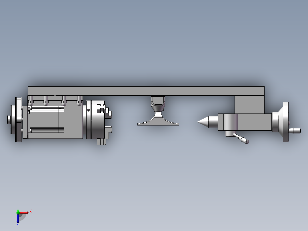 小型木工车床俯视图