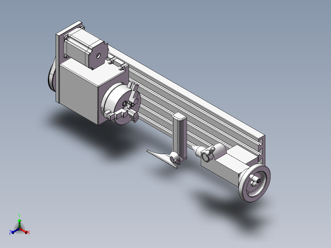 小型木工车床正等轴测图