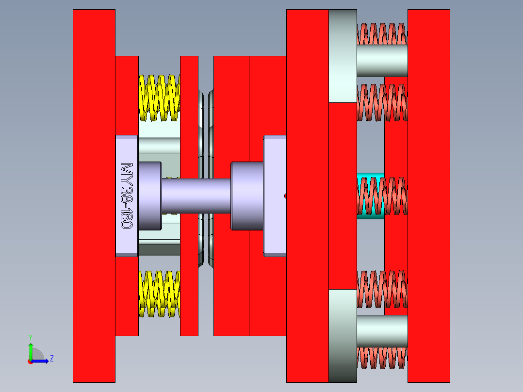 切边冲孔模架左视图