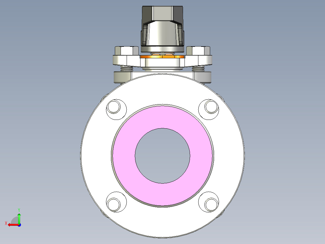 管道手动球阀-水管开关阀-手动阀门User Library-MD52C150DN50-2后视图