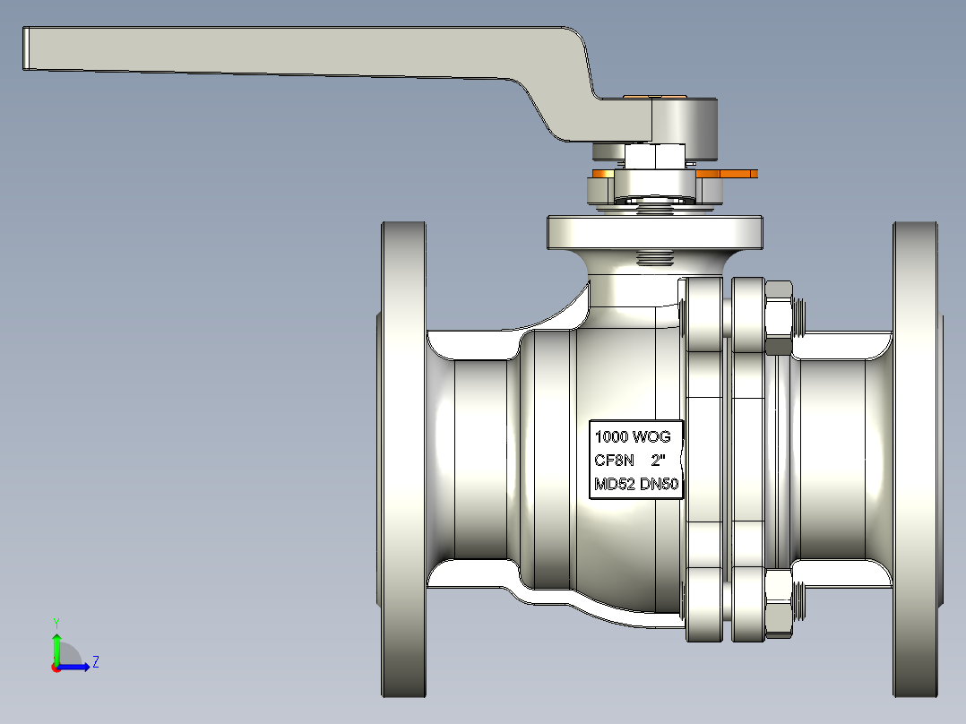 管道手动球阀-水管开关阀-手动阀门User Library-MD52C150DN50-2左视图