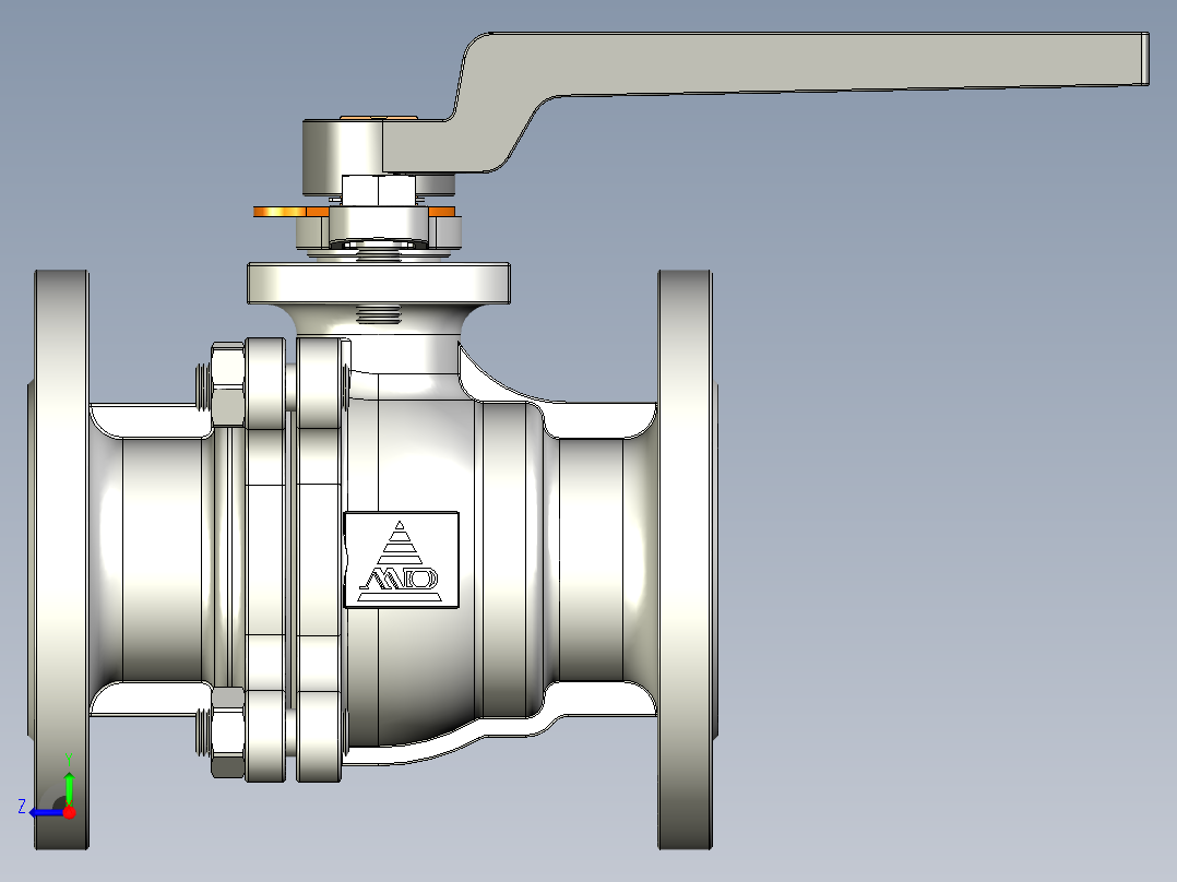 管道手动球阀-水管开关阀-手动阀门User Library-MD52C150DN50-2右视图