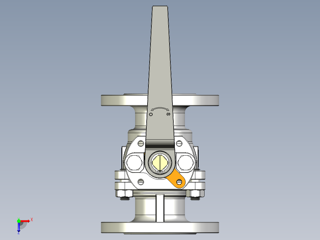 管道手动球阀-水管开关阀-手动阀门User Library-MD52C150DN50-2俯视图