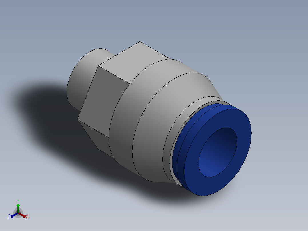 Ø8 x 1-8G - CONEXÃO RETA (C02250818)正等轴测图