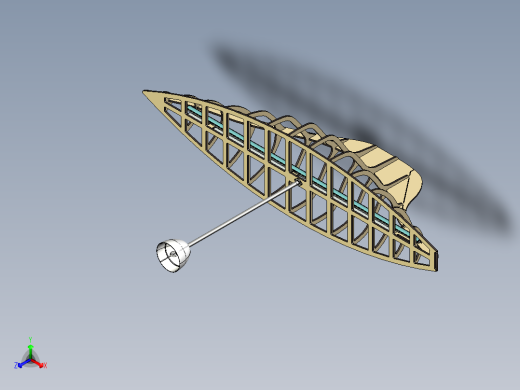 奋进号帆船设计的吊式船体正等轴测缩略图