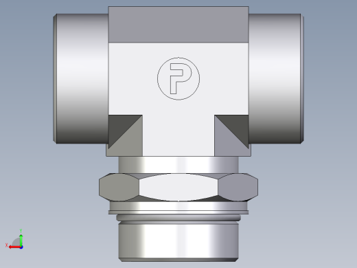 卡套式工业通用硬管接头EO_Adjustable_locknut_branch_tee_TEE38SMOROMDCF后视缩略图