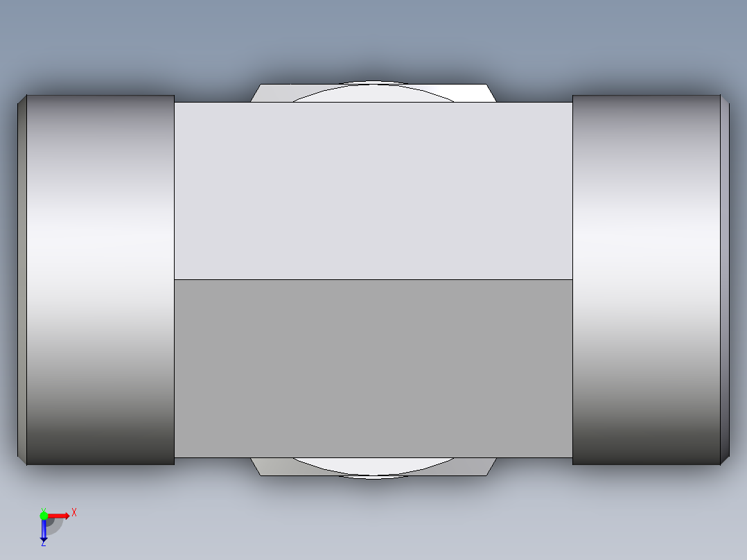 卡套式工业通用硬管接头EO_Adjustable_locknut_branch_tee_TEE38SMOROMDCF俯视图