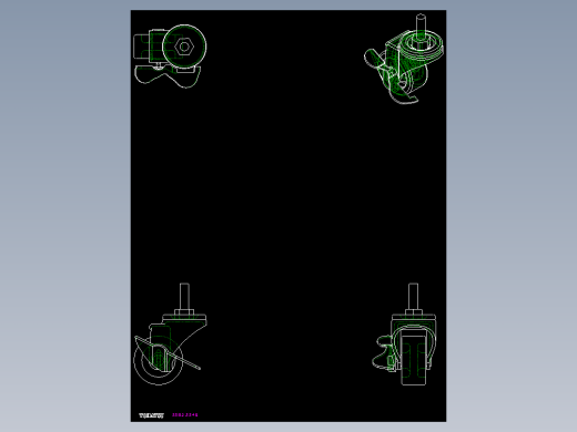 輕荷重腳輪(400N)5582-2D多系列多零件图纸模型