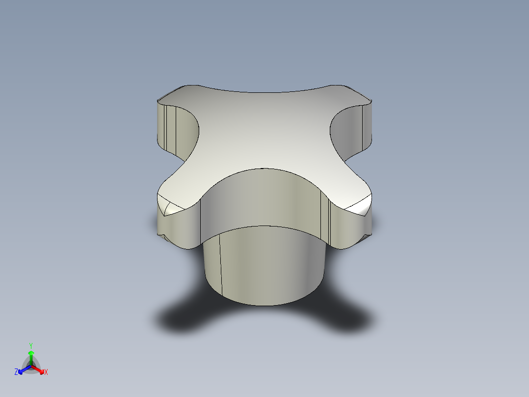 星型把手CK-3D多系列多零件图纸模型主视图