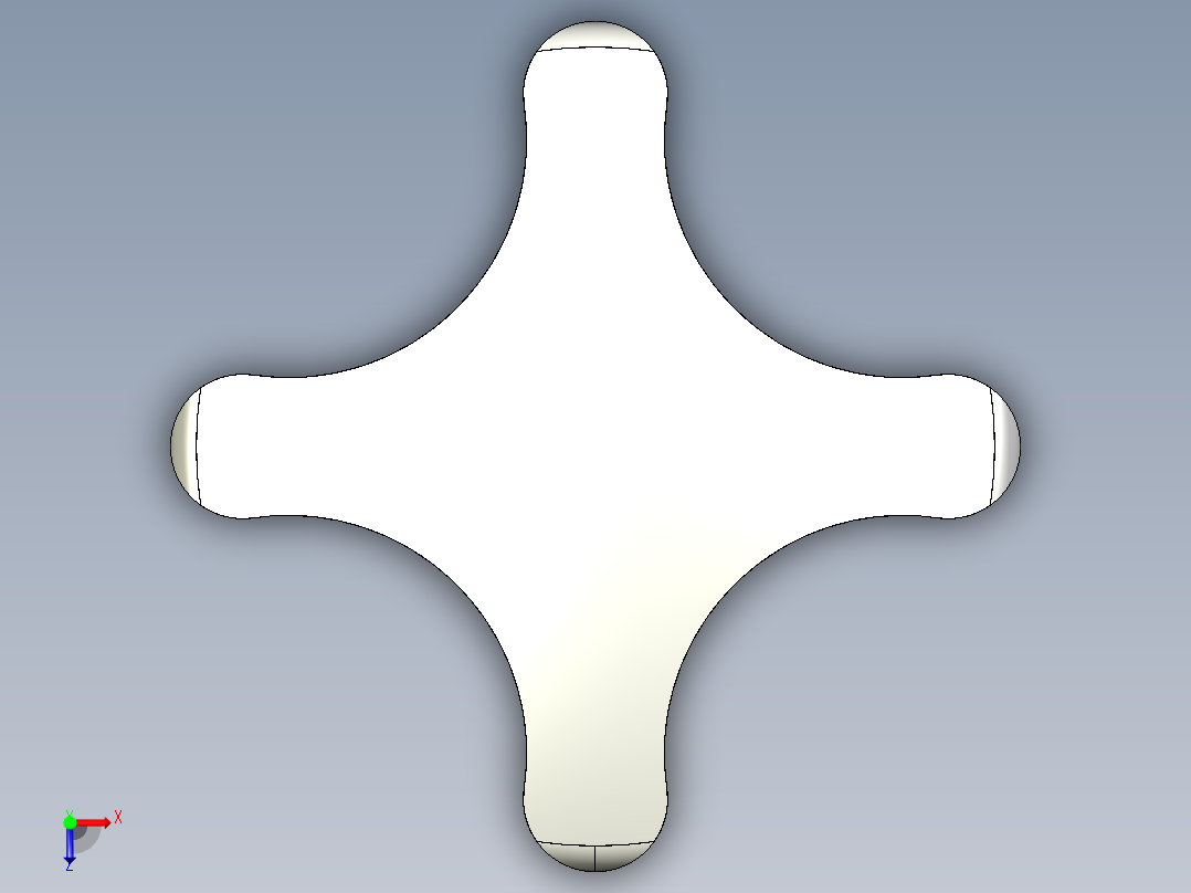 星型把手CK-3D多系列多零件图纸模型俯视图