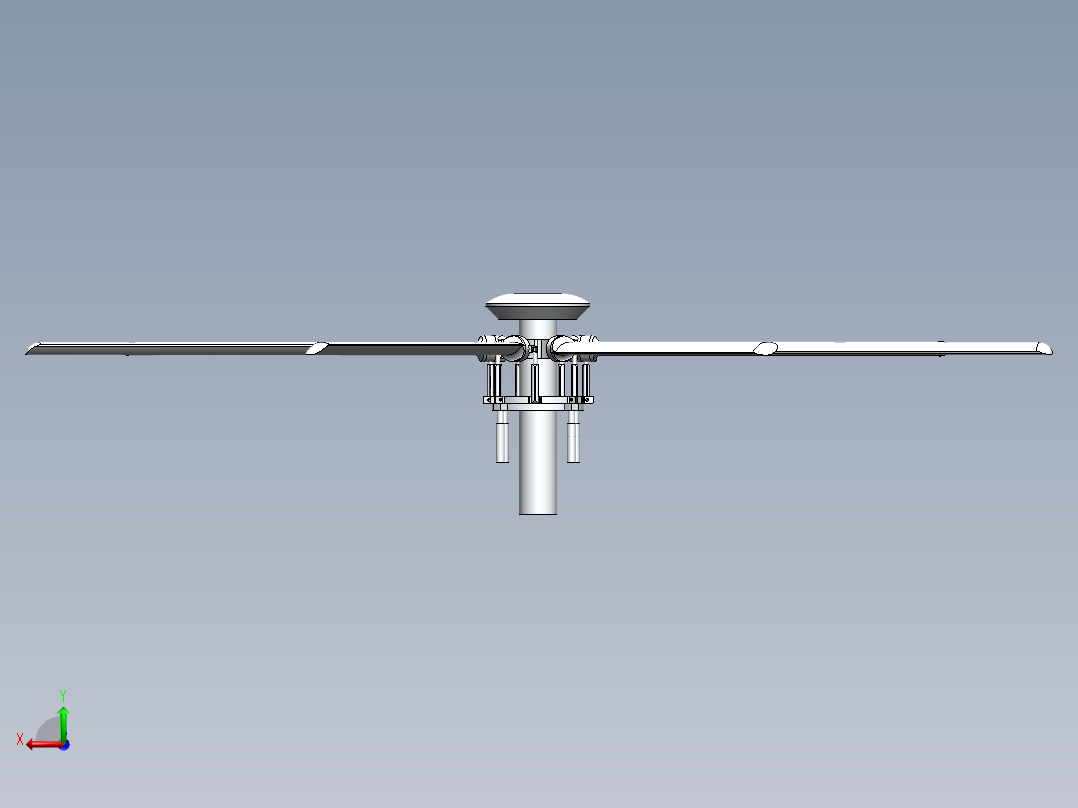 七桨直升机桨叶总成---格式为：SW后视图