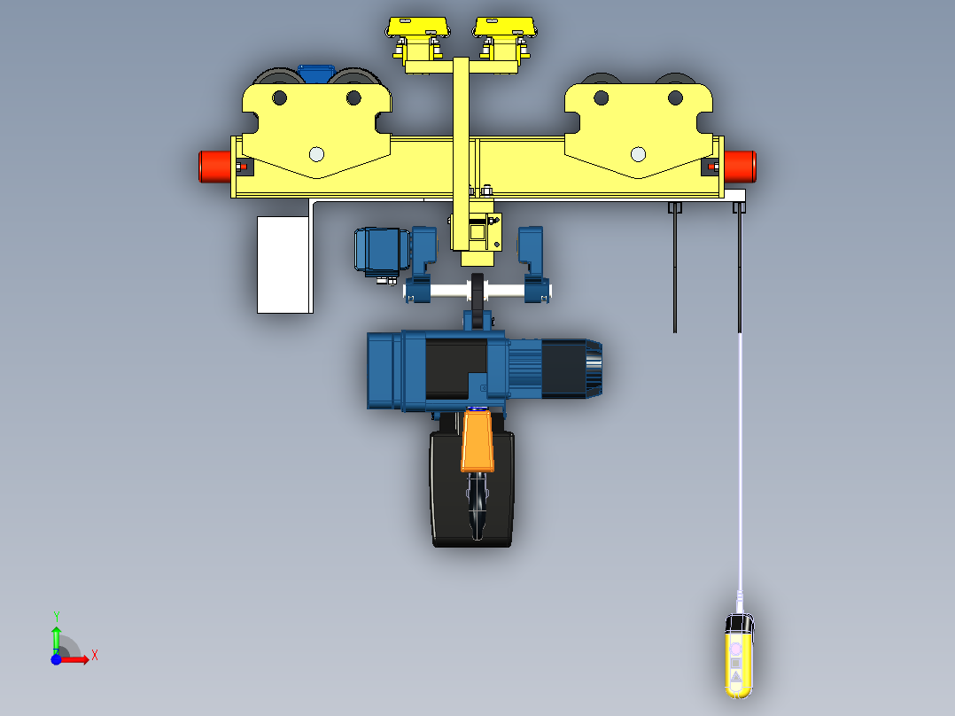 LXT2T-3mh=6m起重机三维模型前视图